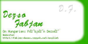 dezso fabjan business card